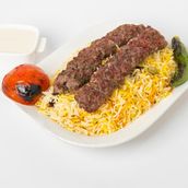 Aleppo Kebab 2 Skewers With Rice