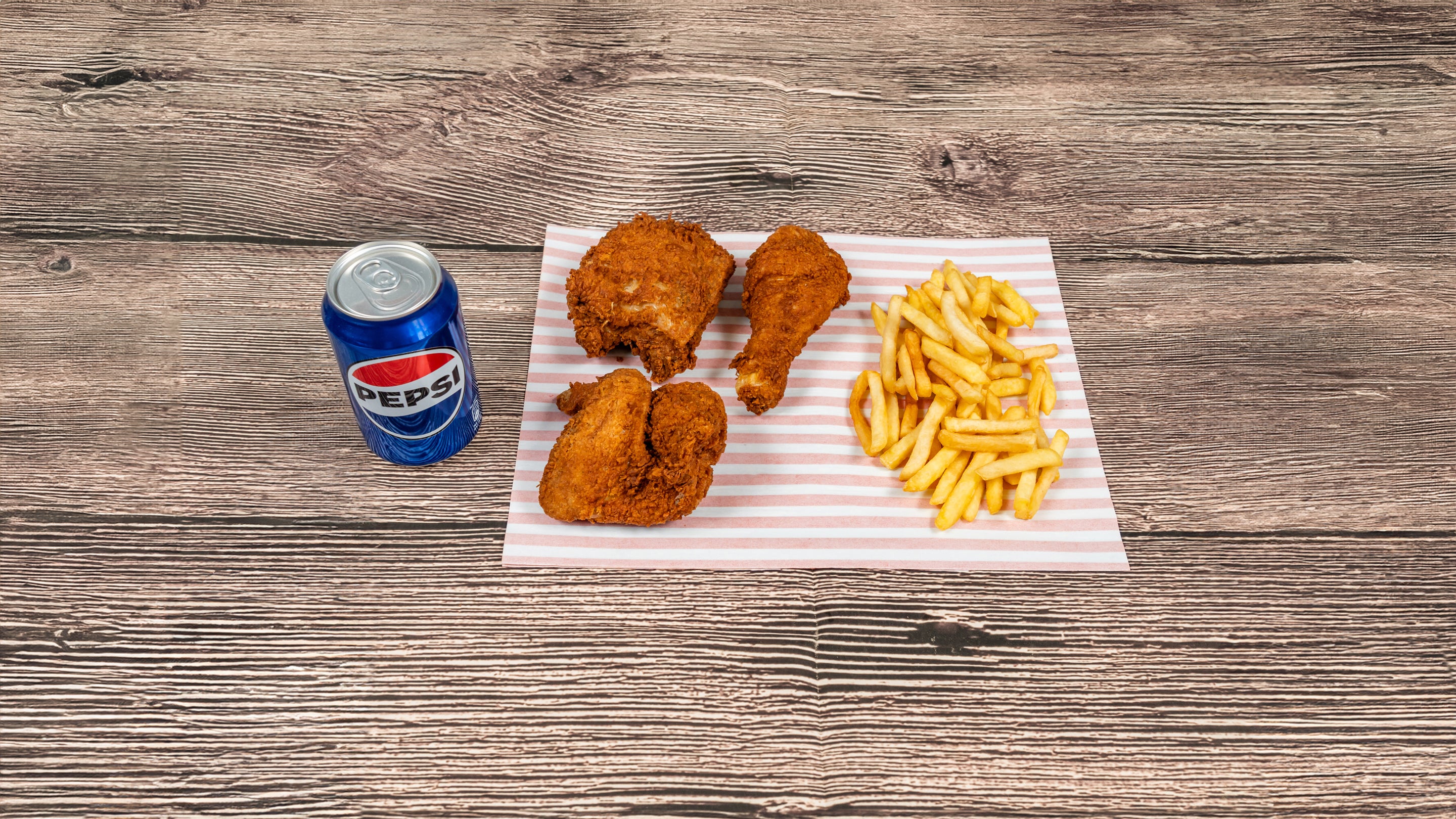 3 Pcs Chicken, Fries and Drink