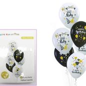 White & Black Birthday Balloons