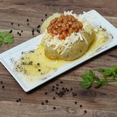 Baked Potato With Cheese And Beans