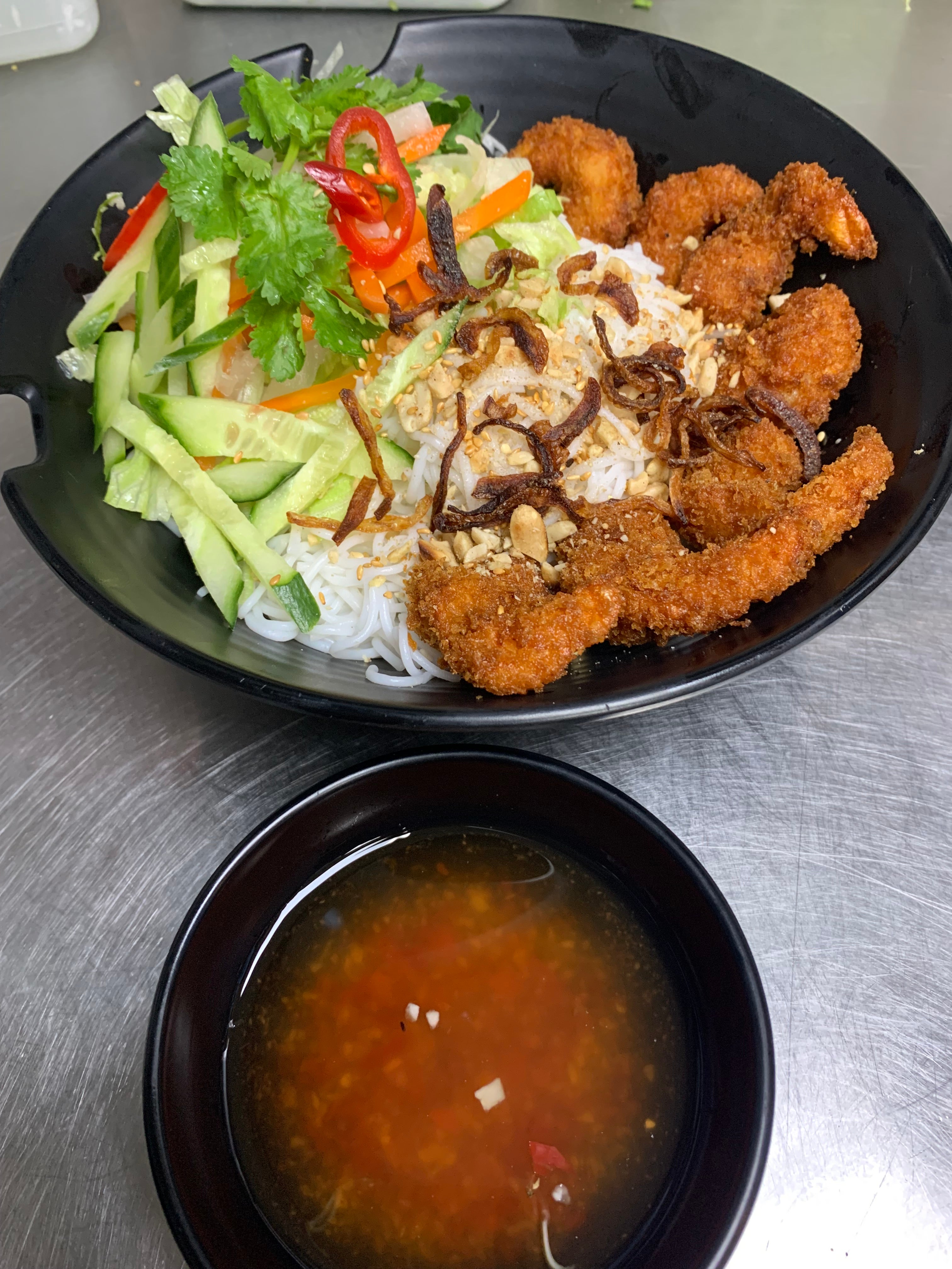 Bún Tôm Chiên
