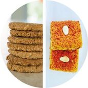 Peanut Butter and Oats Cookies with Basbousa