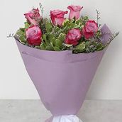 Purple Rose Hand Bouquet