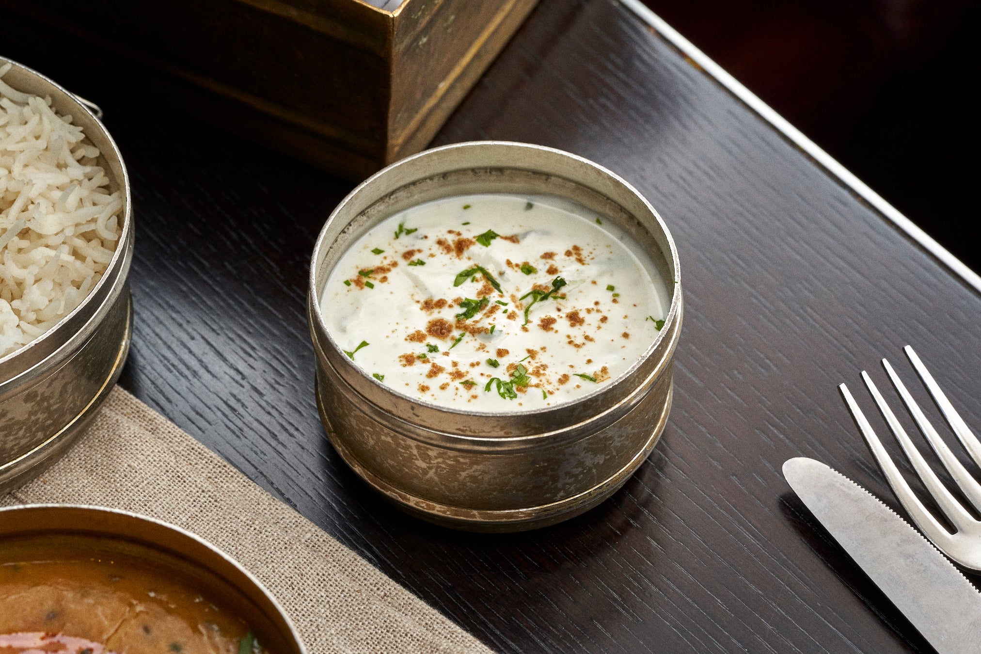 Garlic And Spinach  Raita (V)
