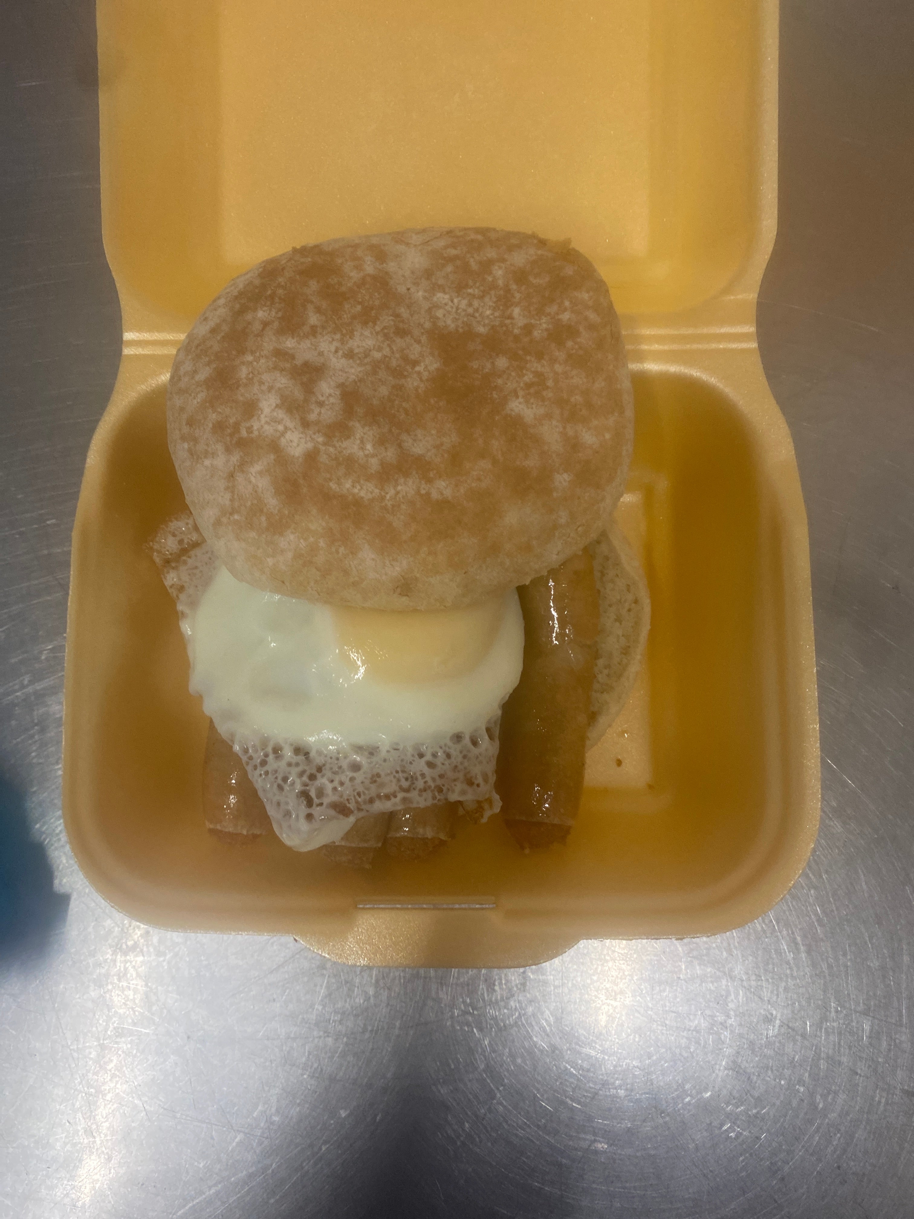 Sausage and egg bap