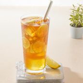 Tangy blend of refreshing lemon and chilled tea, served over ice for a crisp and refreshing drink.