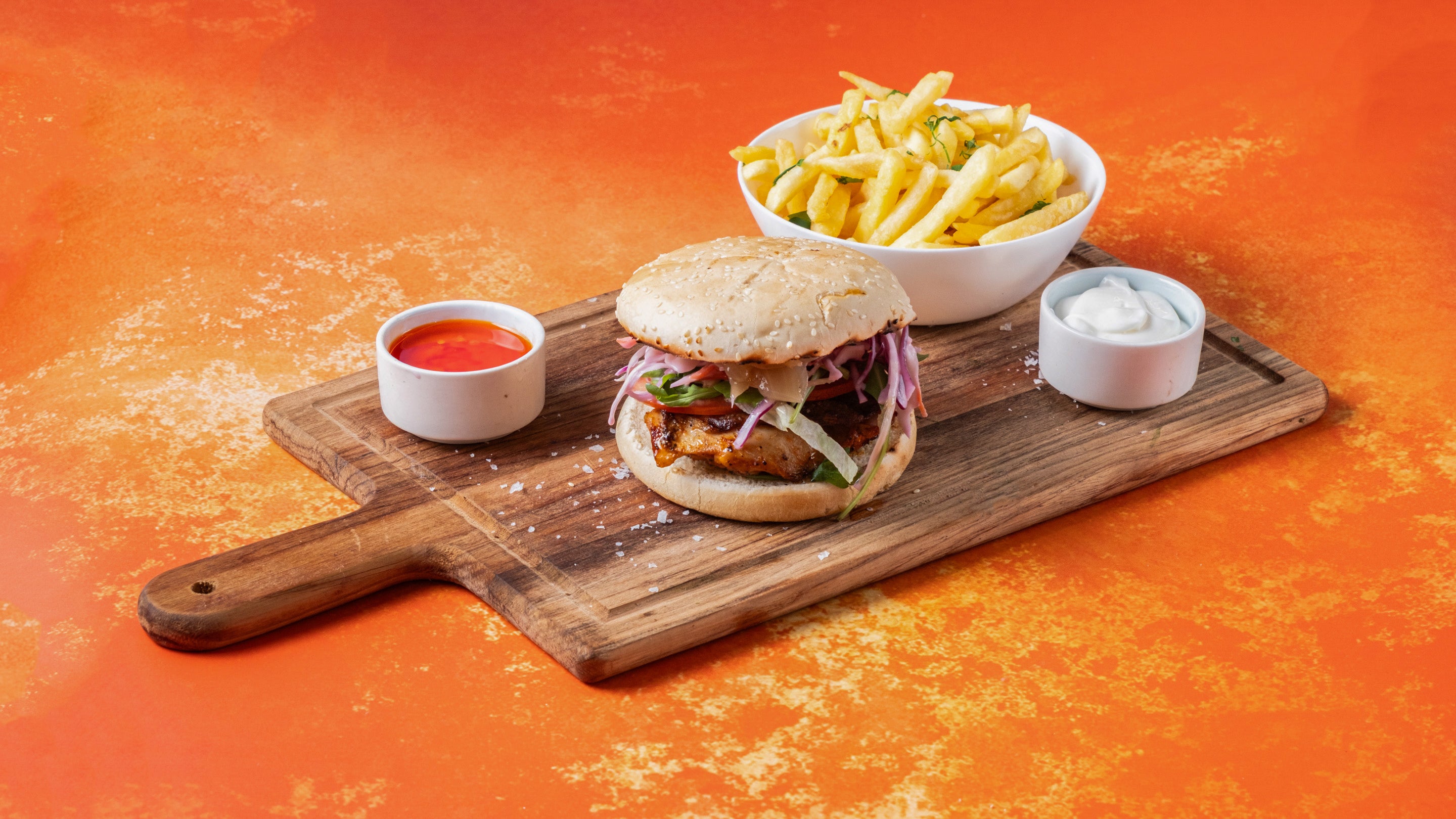 Chicken Burger With Fries