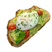 Avocado with poached egg