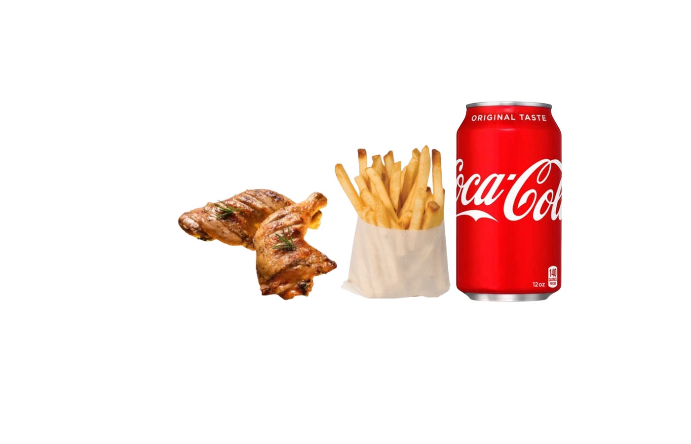 2Pcs BBQ Chicken  Fries and drinks
