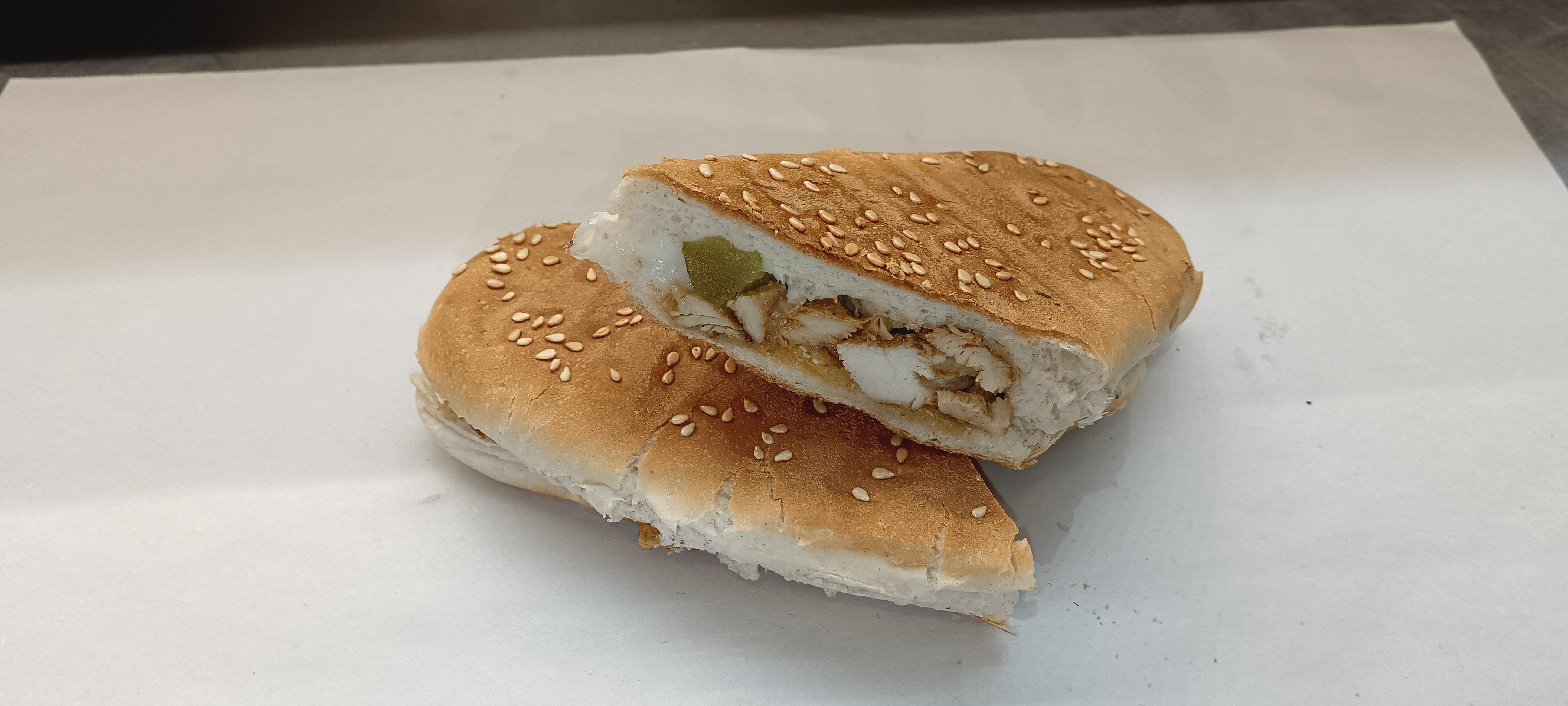 Chicken Shawarma in a baguette