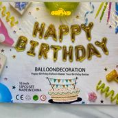 Happy Birthday Helium Banners Gold