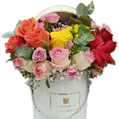 Assorted Flowers In A Round Box