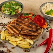 Grilled Meat Arayes with Appetizers Meal