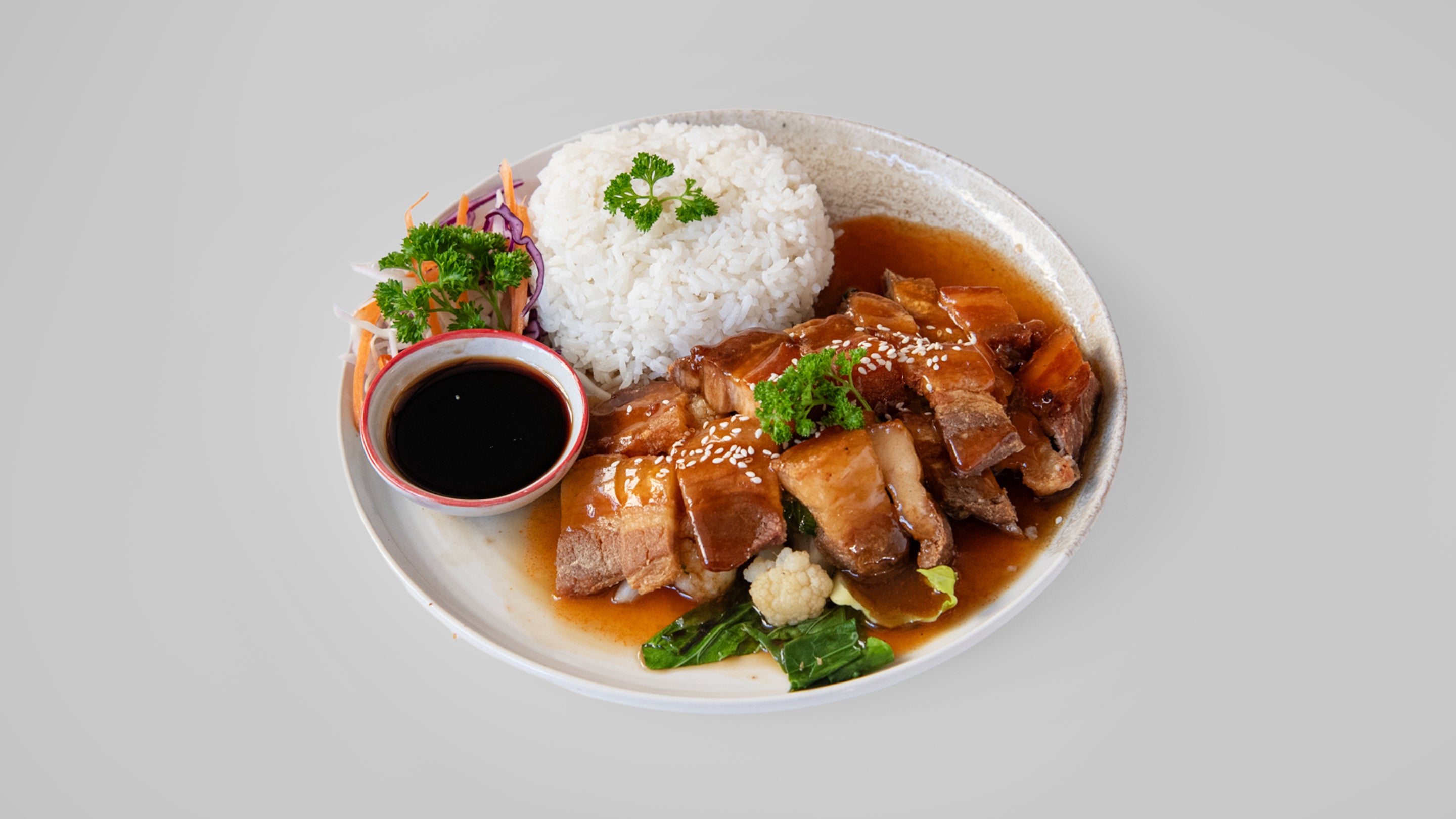 CRISPY BELLY PORK WITH JASMINE RICE
