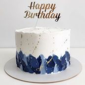 Gold And Blue Cake