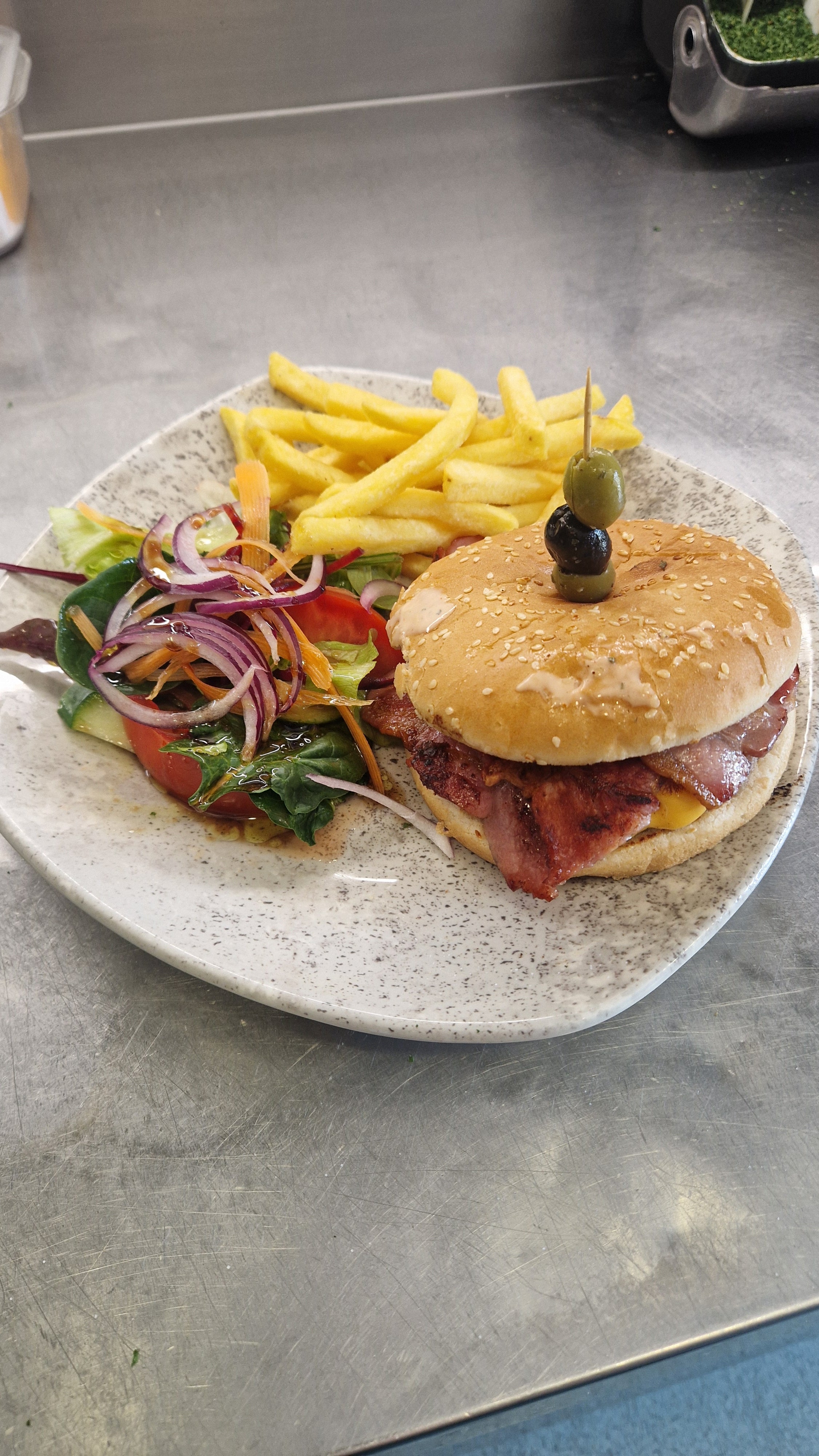 Chicken Burger and chips