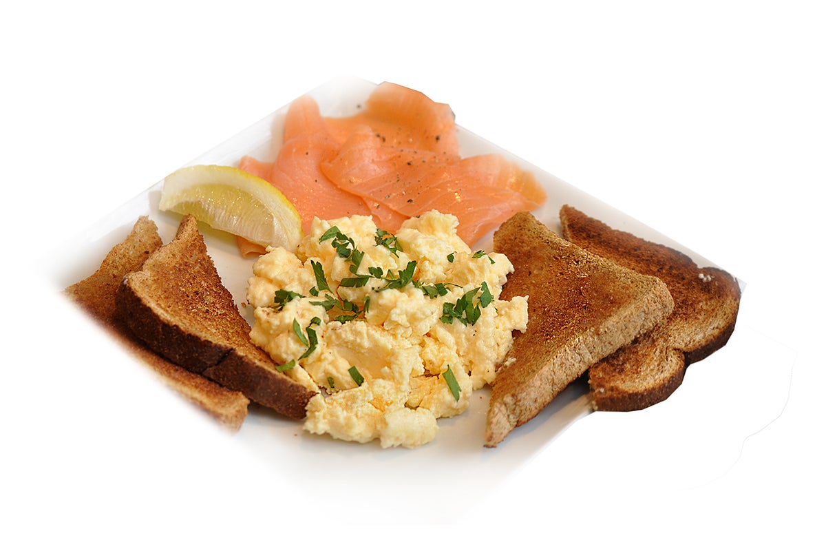 Scrambled Egg and Smoked Salmon on toast