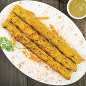 CHICKEN RESHMI KABAB with Chutney and Salad
