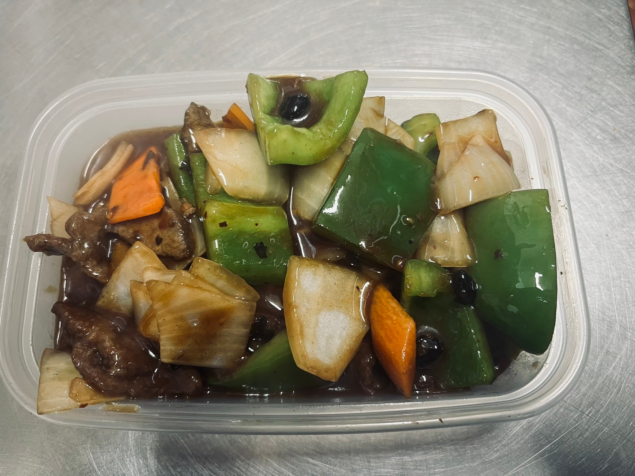 Beef with Green Peppers in Black Bean Sauce