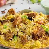 Saffron lamb biryani