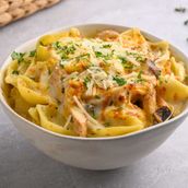 Chicken Alfredo Baked Pasta