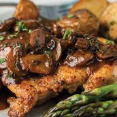 Sliced Chicken With Mushroom Dish