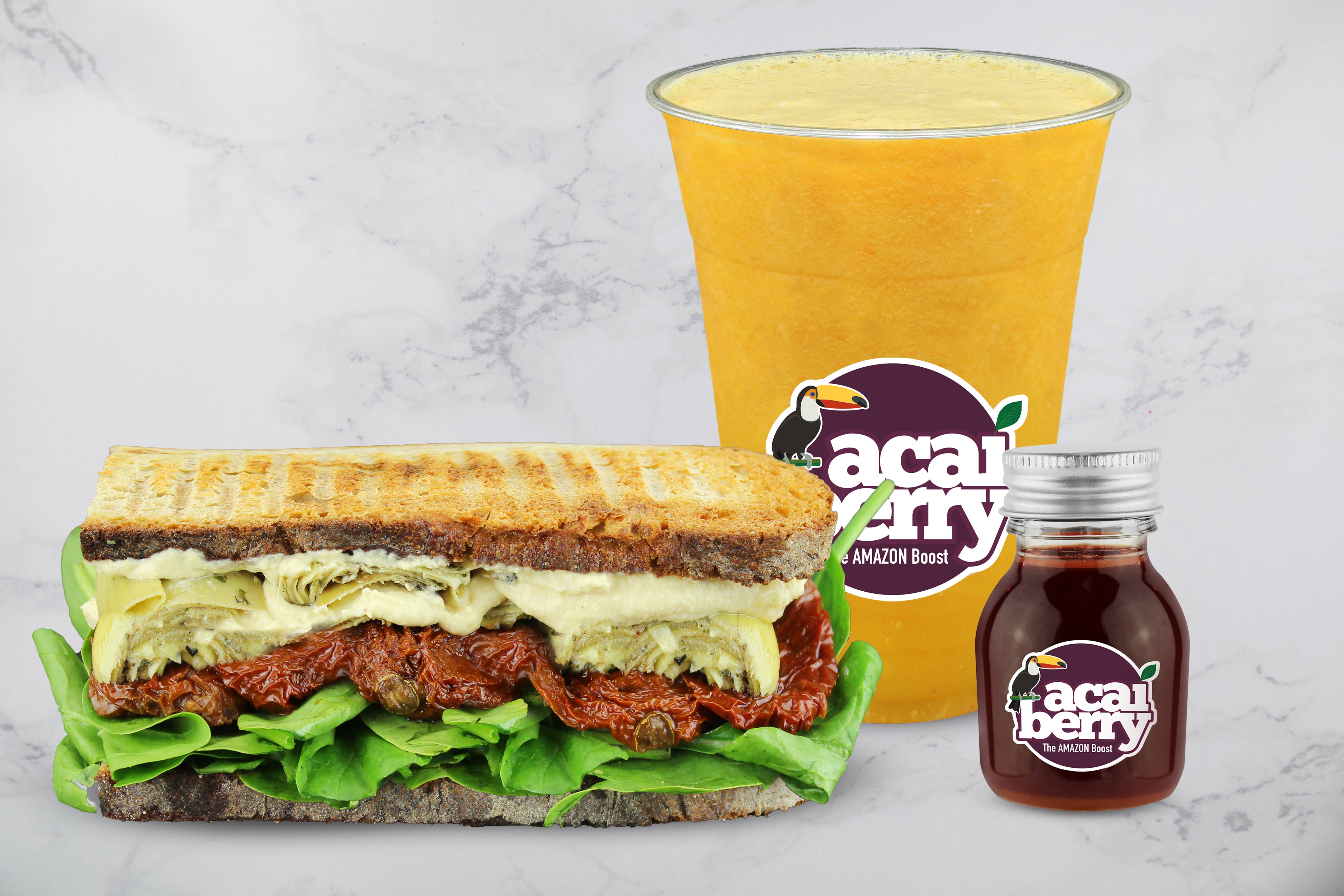 Rye with Greens - Panini, Smoothie & FREE Organic Shot
