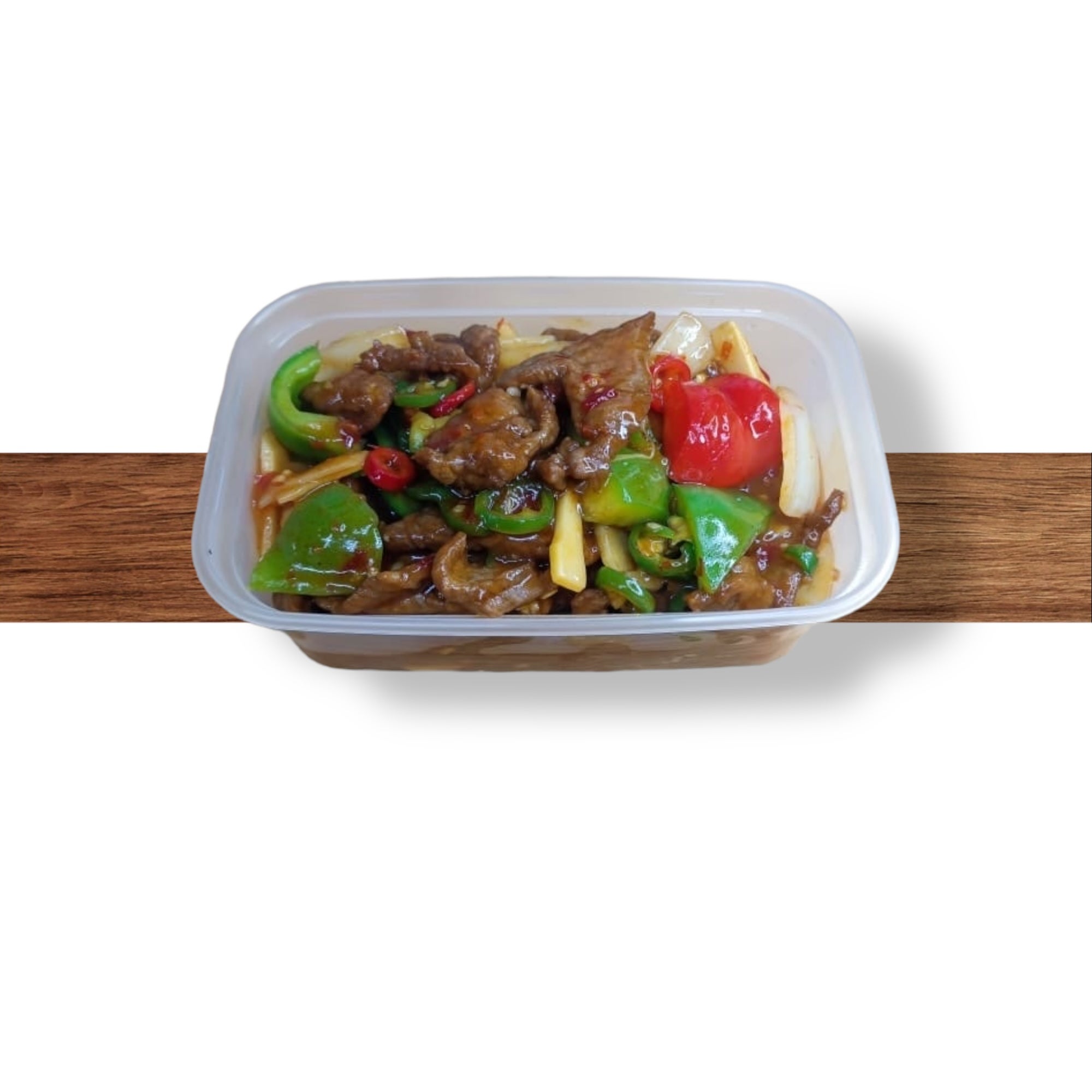 Beef with Green Pepper & Black Bean Sauce  士召牛