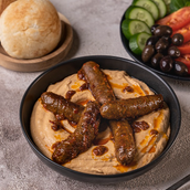 Hummus With Spicy Sausage