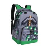 Minecraft All Over Print Casual Backpack – Gray And Green