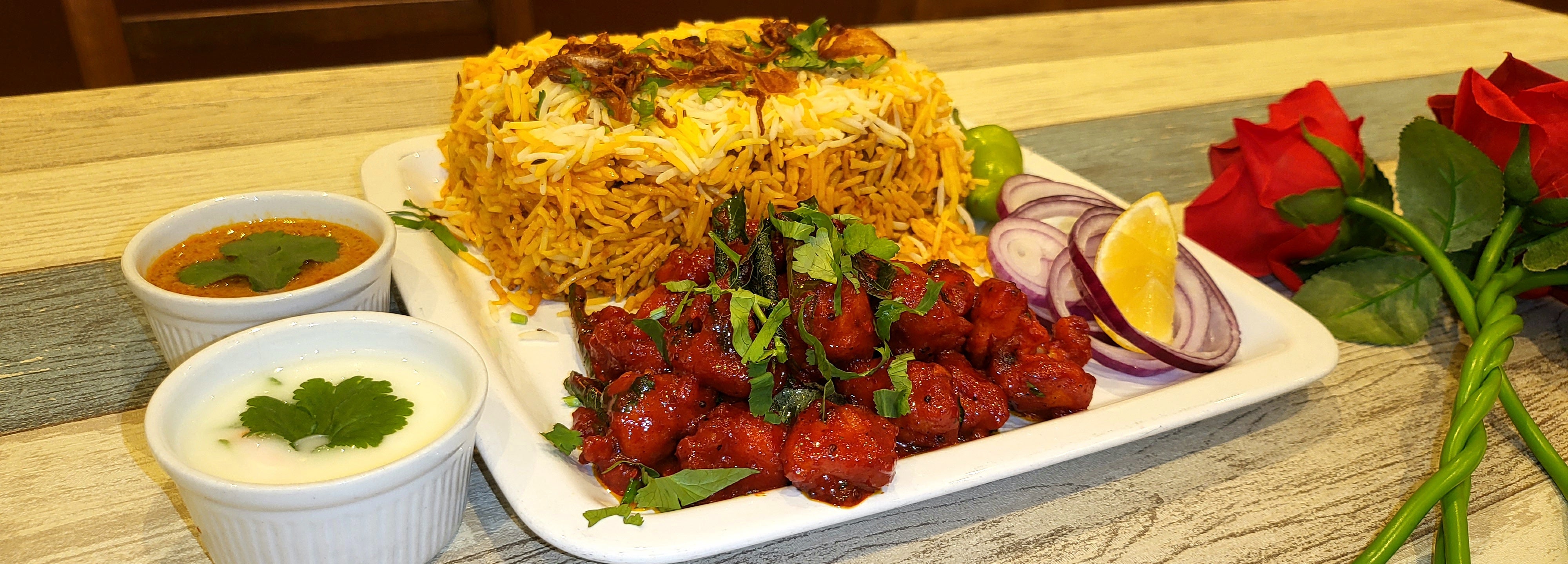 Lamb Biryani and Chicken 65