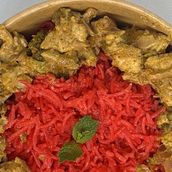 Rice with Beetroot Or Avocado And Magical Chicken Cream