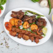 Lamb Meat Tikka With Chicken Boti With Kofta And Lamb Chops