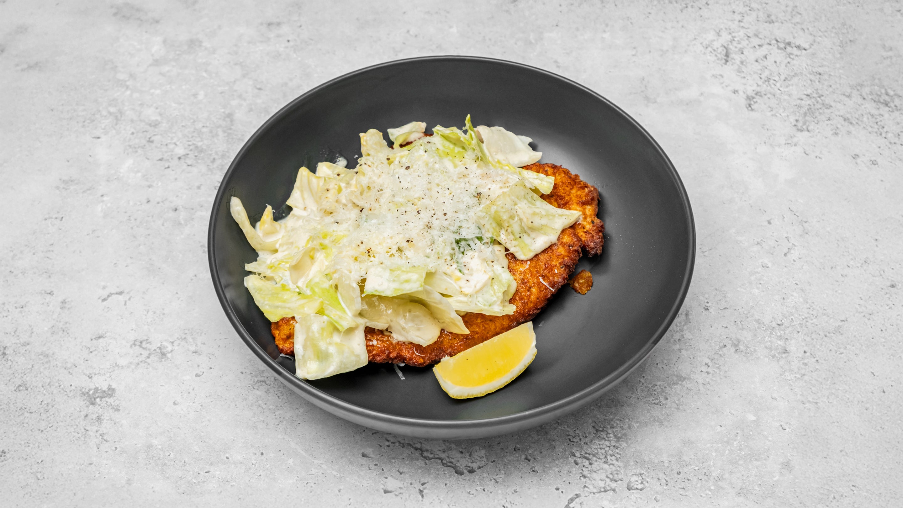 Caesar Chicken Schnitzel Salad