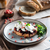 Beetroot egg toast