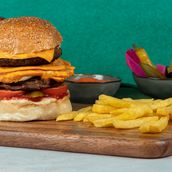 Double Beef Burger With Eggs