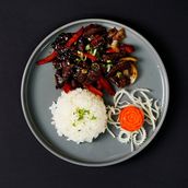 Beef Mongolian With Rice