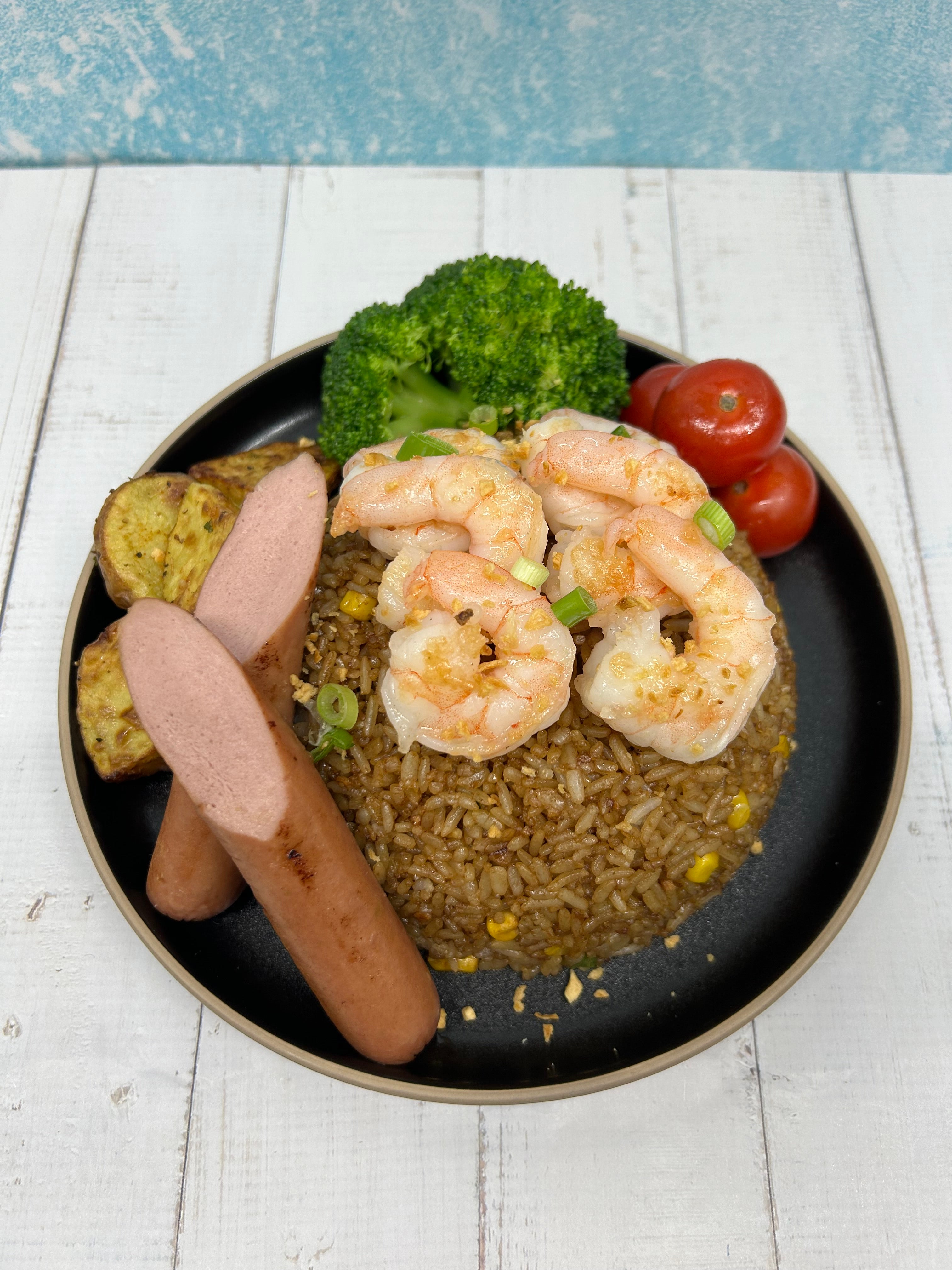 🦐🦐Prawn Fried Rice+Snack+Baked Potato+Drink 大蝦炒飯 +自選小食+香草焗薯 +飲品