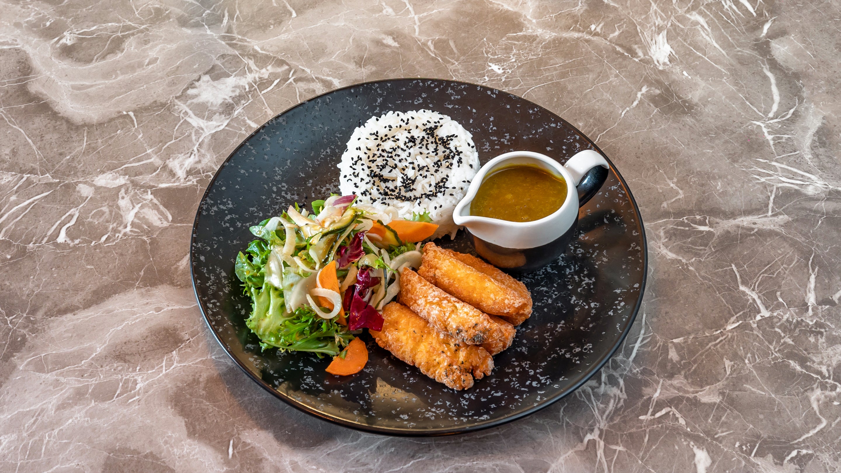Fried Halloumi Katsu Curry