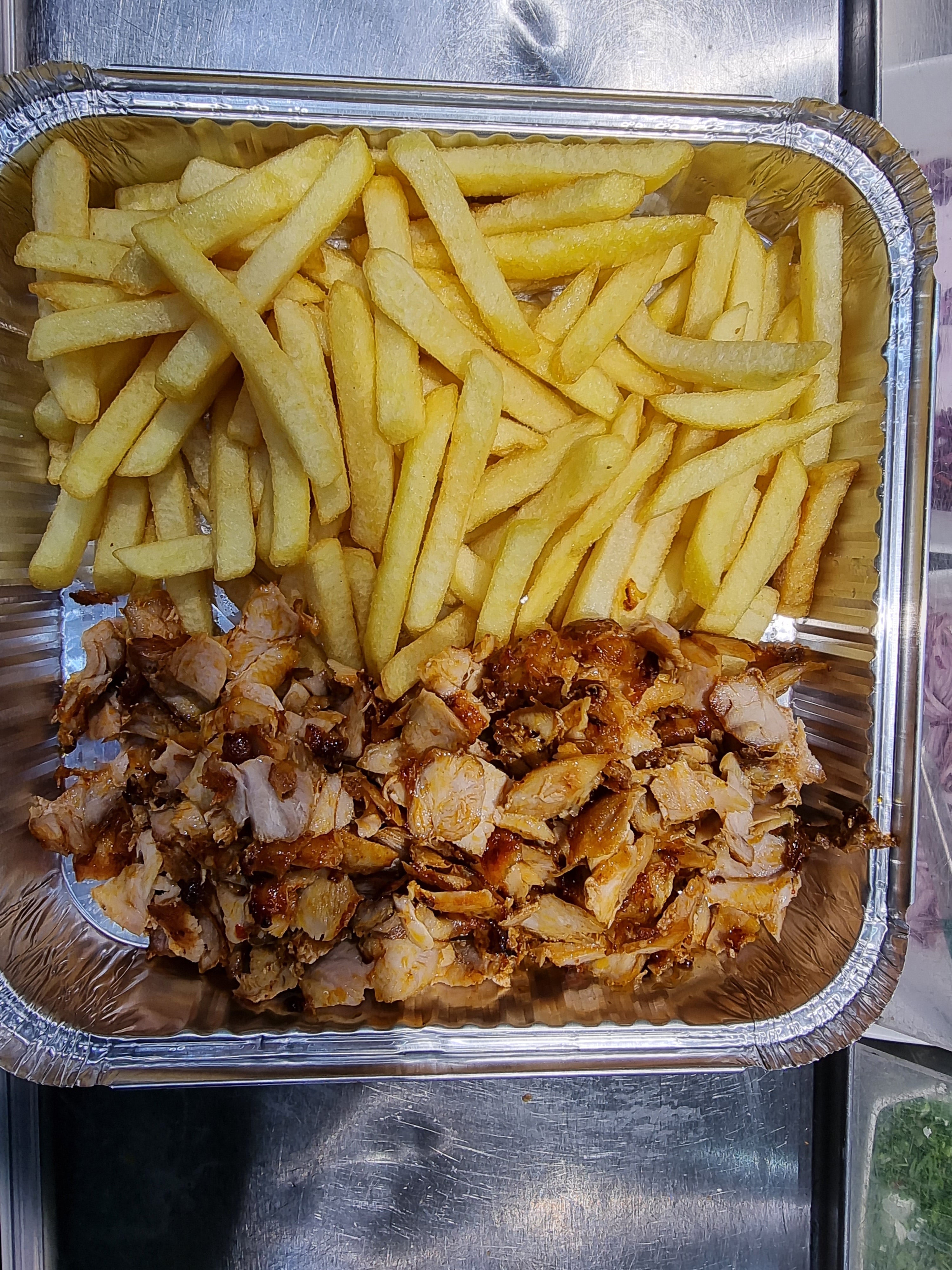 Chicken doner kebab with fries ( no salad )
