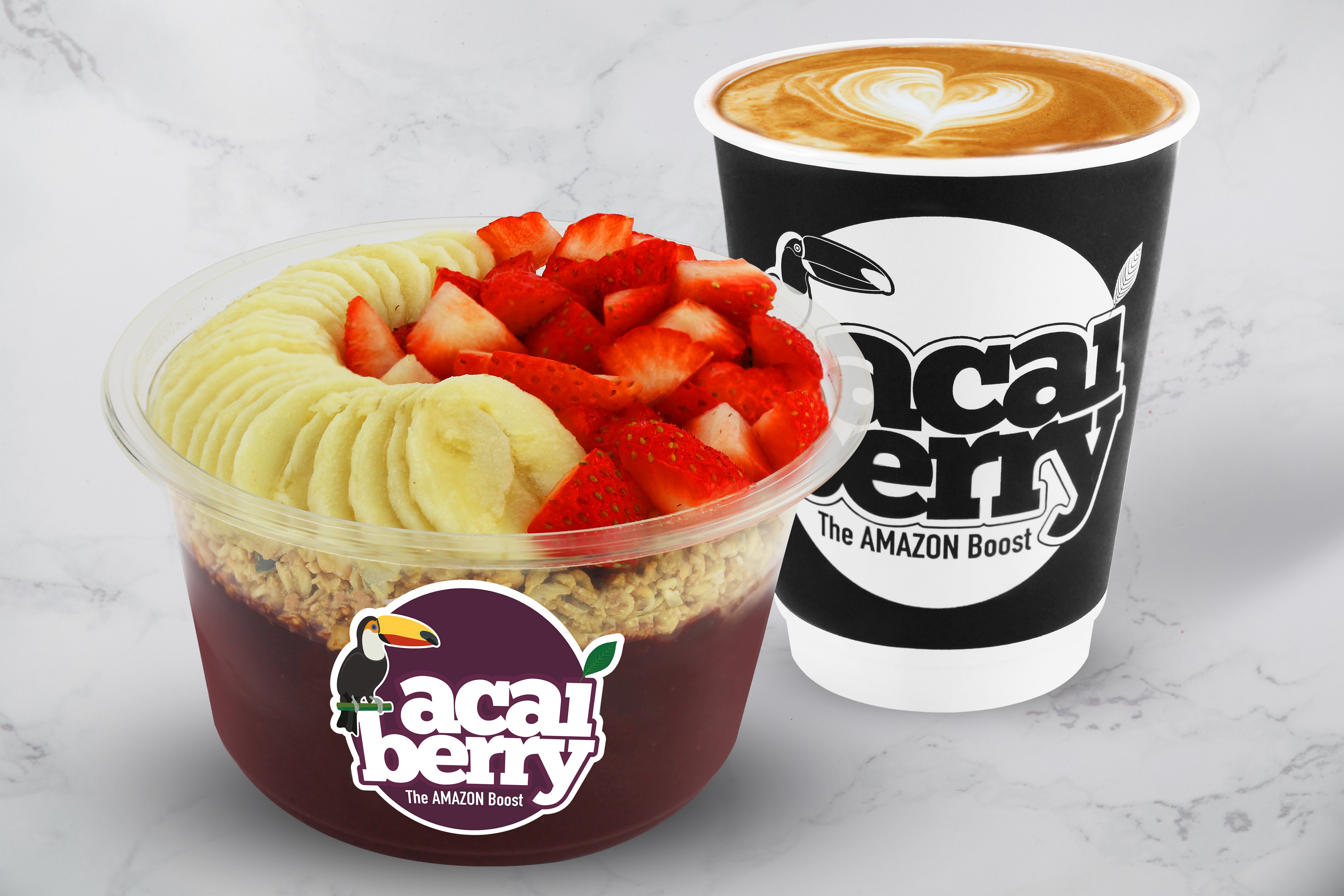 Acai Bowl and Hot Drink