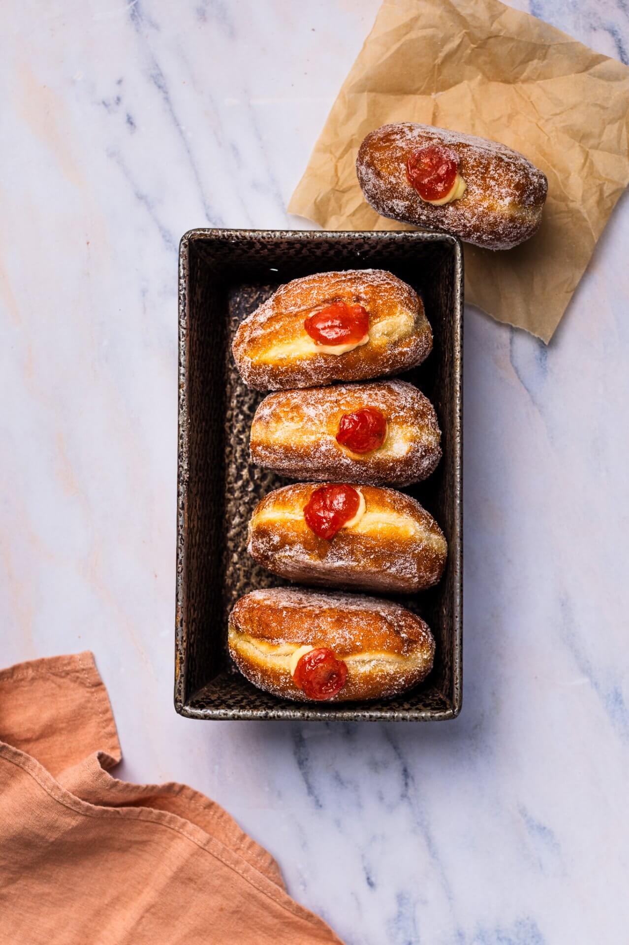 2x Strawberry Jam Doughnuts