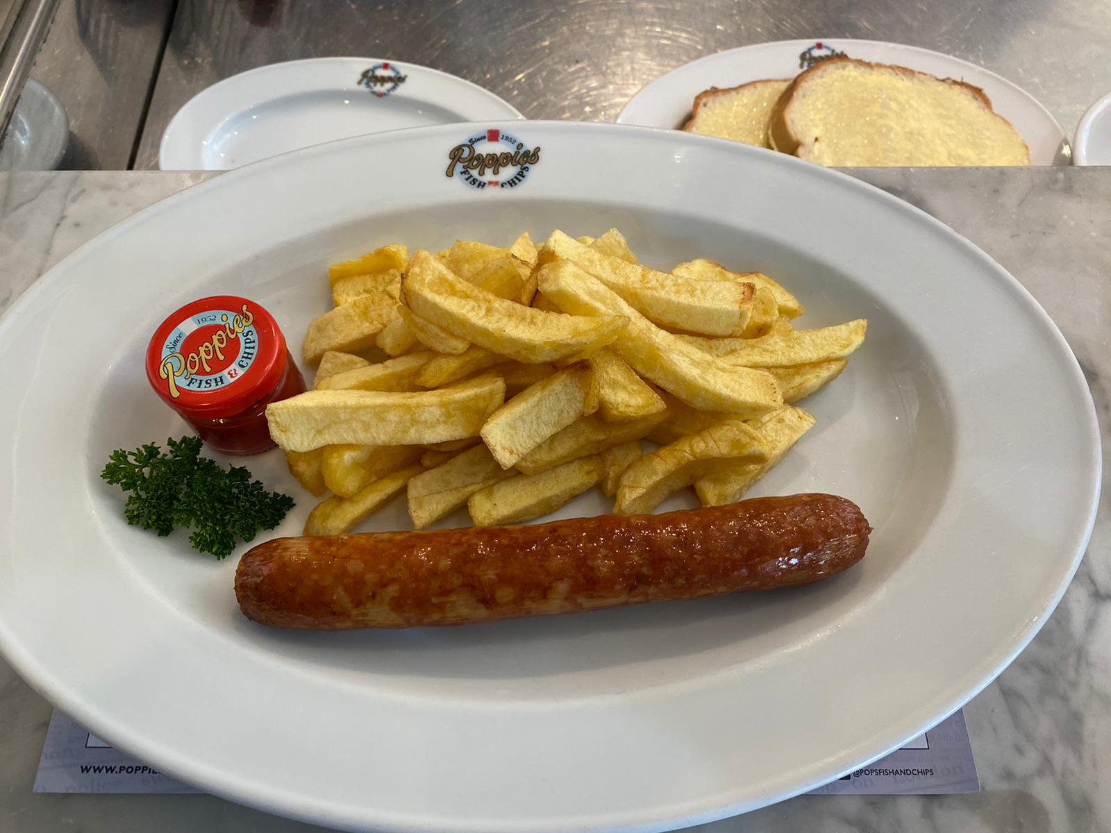 Sausage and Chips (plain)
