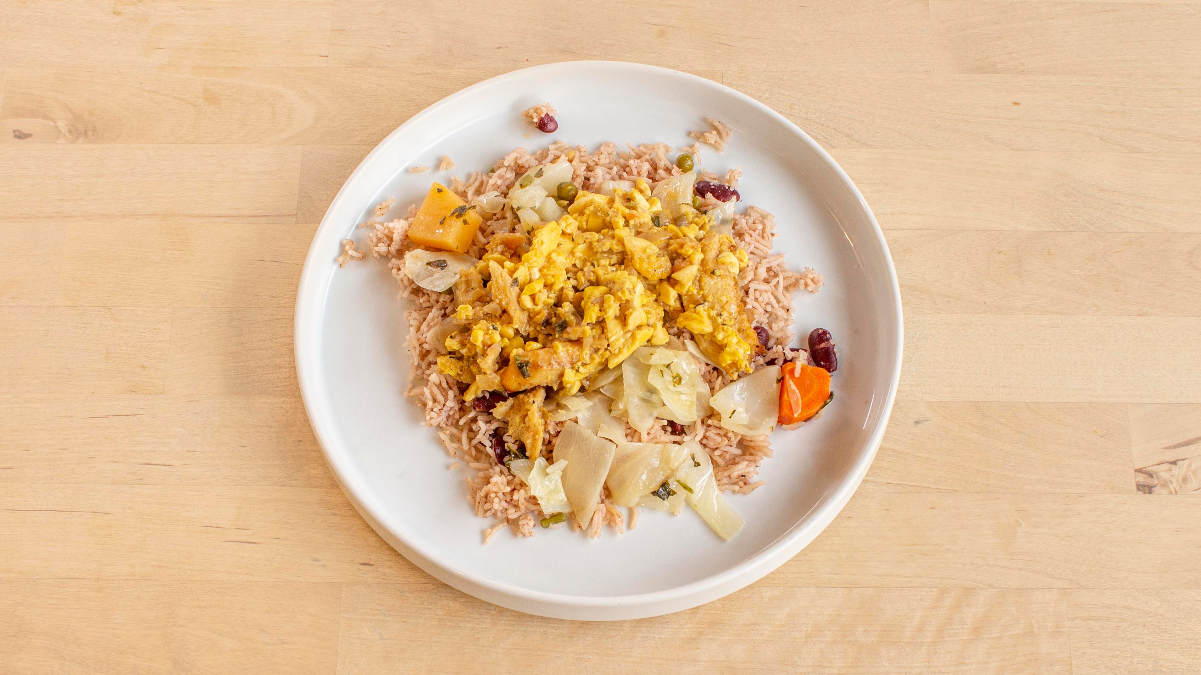 Ackee and Salt Fish rice and peas or boiled rice