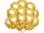 Set Of 10 Gold Helium Latex Balloons