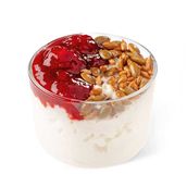 Rice Pudding with Strawberries and Caramel Seeds 180 gr