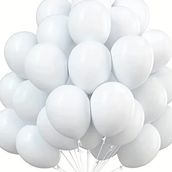 3 Piece White Helium Balloon