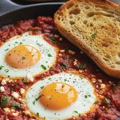 SHAKSHOUKA WITH SOUR DOUGH BREAD