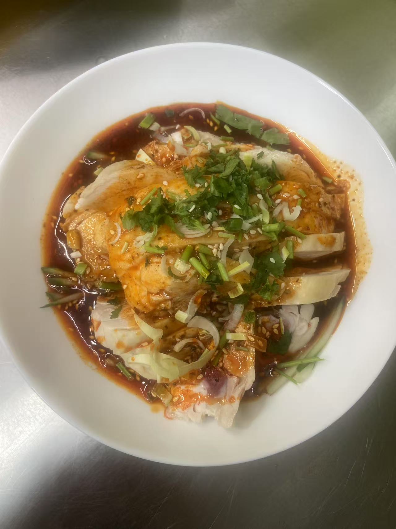 口水鸡 Steamed Chicken with Chili Sauce