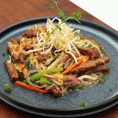 Pan Fried Shredded Beef With Mixed Vegetables